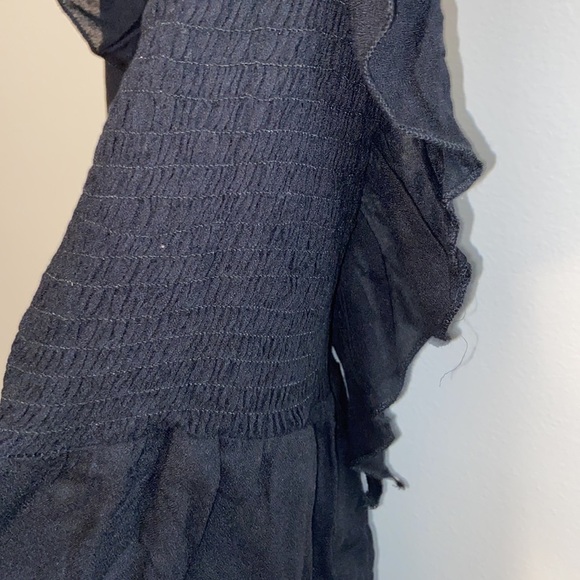 Chaser Black Ruffled Top with Smocking, size M, NWT - Picture 5 of 9